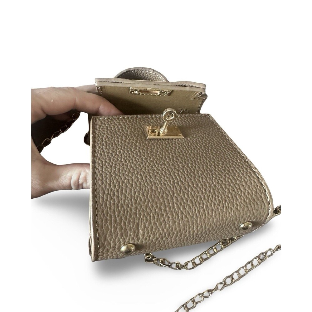 Classic Pebbled Leather Crossbody Mini Bag in Light Gray - Picture 4 of 11